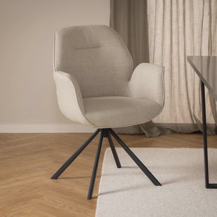 Bendt Draaibare Eetkamerstoel 'Chandler' Stof, kleur Beige