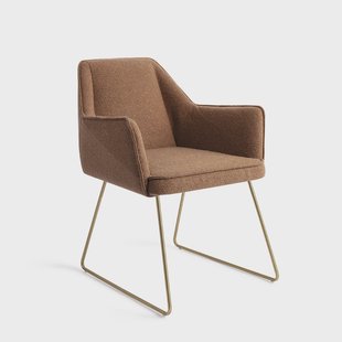 Jesper Home Eetkamerstoel 'Tome' Slide Gold, kleur Cinnamon Bun