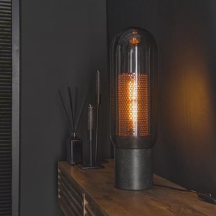 LifestyleFurn Tafellamp 'Jaida', smoke-glas