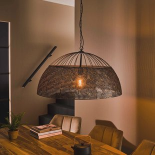 LifestyleFurn Hanglamp 'Yamileth' Ø80cm, kleur Zwart Bruin