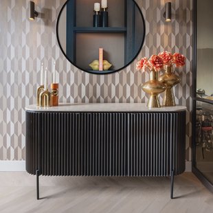 Richmond Dressoir 'Hampton' Travertin 160cm, kleur Dark Brown