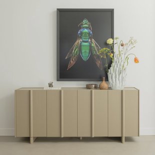 WOOOD Dressoir 'Basu' Grenen, 200cm, kleur Mud
