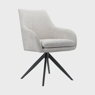 Richmond Draaibare Eetkamerstoel 'Lisonne' Chenille, kleur Crème