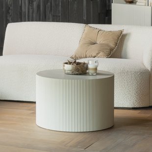 WOOOD Ronde Bijzettafel 'Sanne' 60cm, kleur Antique Beige