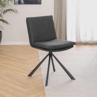 Bendt Draaibare Eetkamerstoel 'Ulysses' Stof, kleur Donkergrijs