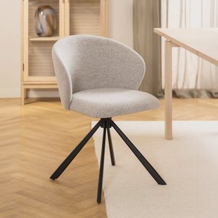 Bendt Draaibare Eetkamerstoel 'Marranda' Stof, kleur Beige