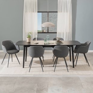 Bendt Uitschuifbare Eettafel 'Montreux' Eiken 180-219 x 90cm, kleur zwart