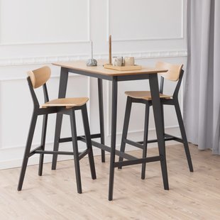 Bendt Bartafel 'Torkil' Eiken met zwart onderstel, 120 x 60cm