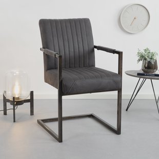 Eetkamerstoel 'Ferro' met armleuning, kleur antraciet