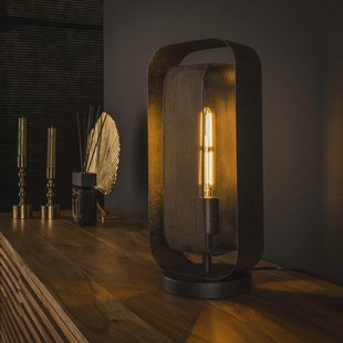 LifestyleFurn Tafellamp 'Allyse', kleur Artic Zwart