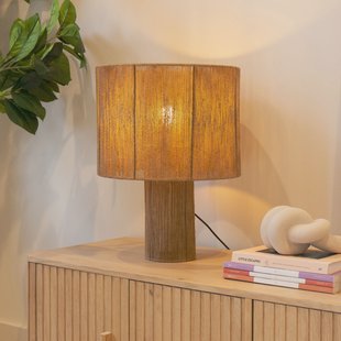 Kave Home Tafellamp 'Pontos' Jute, 40cm, kleur Naturel