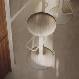 Kave Home Barkruk 'Zaib' Chenille, kleur wit