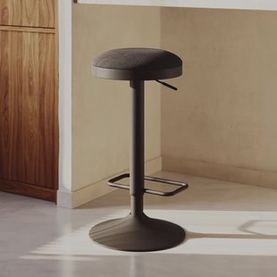 Kave Home Barkruk 'Zaib' Chenille, kleur Zwart