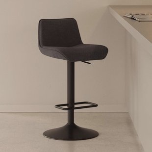 Kave Home Barkruk 'Zend' Chenille, kleur Zwart