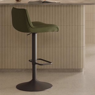 Kave Home Barkruk 'Zend' Chenille, kleur Groen