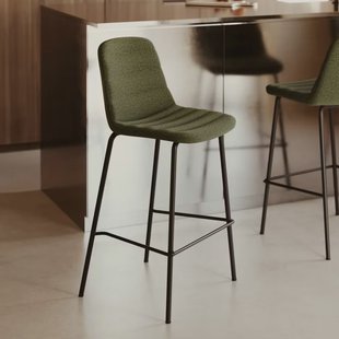 Kave Home Barkruk 'Zunilda' Chenille, kleur Groen