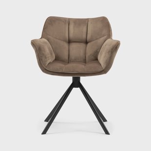 Rivièra Maison Draaibare Eetkamerstoel 'Carnaby' Velvet III, kleur Goud Mink