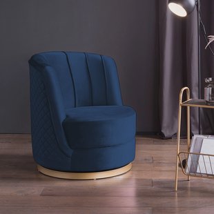Artistiq Living Draaibare Fauteuil 'Meggie' Velvet, kleur blauw