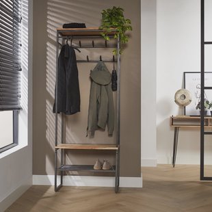 LifestyleFurn Staande Kapstok 'Kelsie' 182 x 70cm, acaciahout