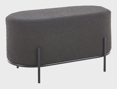 Artistiq Poef 'Imberly' 80 x 40cm, bouclé, kleur antraciet