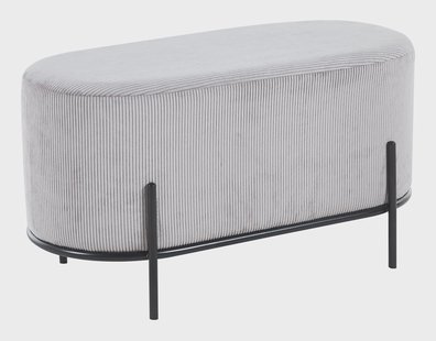 Artistiq Poef 'Nimisha' 80 x 40cm, kleur lichtgrijs