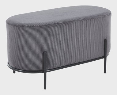 Artistiq Poef 'Nimisha' 80 x 40cm, kleur grijs