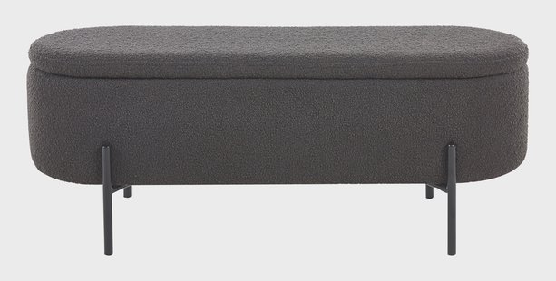 Artistiq bankje 'Clent' 110cm, Bouclé, kleur antraciet