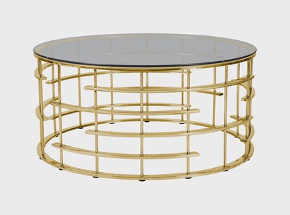 Artistiq Salontafel 'Marico' 90cm, kleur goud / donker glas