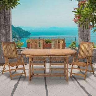 Artistiq Living Tuinset 'Larissa' 4 stoelen + 1 uitschuifbare tafel, Acaciahout