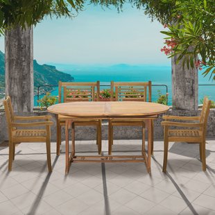 Artistiq Living Tuinset 'Larissa' 4 stoelen + 1 uitschuifbare tafel, Acaciahout