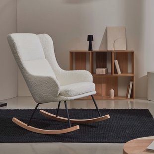 Kave Home Schommelstoel 'Maustin' Bouclé, kleur Wit