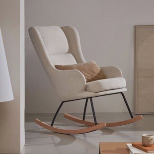 Kave Home Schommelstoel 'Maustin' Chenille, kleur Beige