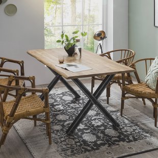 Artistiq Boomstam Eettafel 'Kyiesha' Mangohout, 160 x 85cm, kleur Naturel