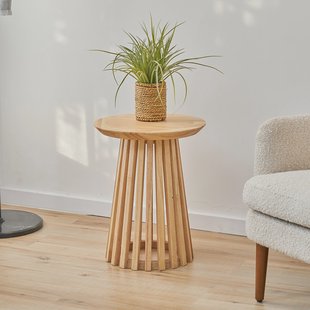 Artistiq Bijzettafel 'Nikkie' Hevea hout, 40cm, kleur Naturel