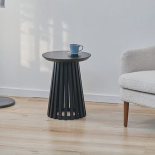 Artistiq Bijzettafel 'Nikkie' Hevea hout, 40cm, kleur Zwart