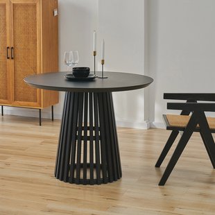 Artistiq Ronde Eettafel 'Nikkie' Hevea hout, 100cm, kleur Zwart