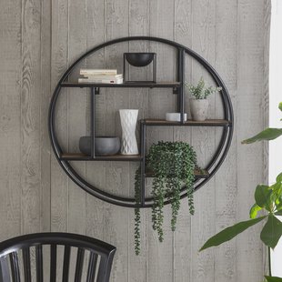 Artistiq Rond Wandrek 'Duc' Mangohout en metaal, 75cm