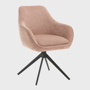 Sohome Draaibare Eetkamerstoel 'Toby' Stof met handgreep, kleur Zalmroze
