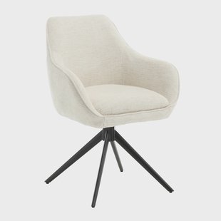 Sohome Draaibare Eetkamerstoel 'Toby' Stof met handgreep, kleur Zand