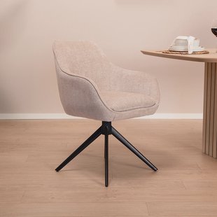 Sohome Draaibare Eetkamerstoel 'Toby' Stof met handgreep, kleur Beige
