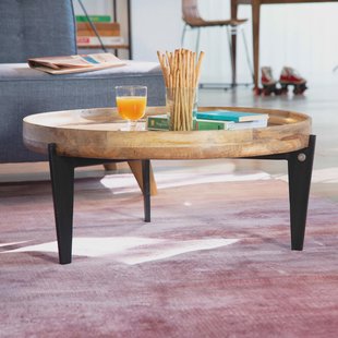 Tom Tailor Ronde Salontafel 'Winfield' Mangohout en metaal, 75cm