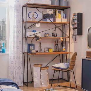 Tom Tailor Bureau/Wandkast 'Nikcole' Mangohout en metaal, 202 x 120cm