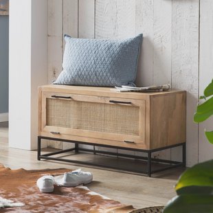 Artistiq Schoenenkast 'Denice' Mangohout en rotan, 48 x 85cm