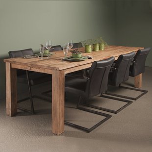 Eettafel 'Lorenzo' Driftwood teak, maat 160 x 90 cm