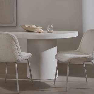 Kave Home Ronde Eettafel 'Aiguablava' Beton, 120cm, kleur Wit