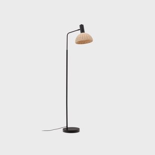 Kave Home Vloerlamp 'Damila' Rotan, 168cm, kleur Zwart