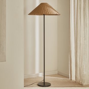 Kave Home Vloerlamp 'Urania' 154cm, Rotan