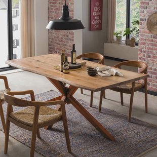 Artistiq Boomstam Eettafel 'Raynaldo' Acaciahout, 160 x 85cm, kleur Bruin