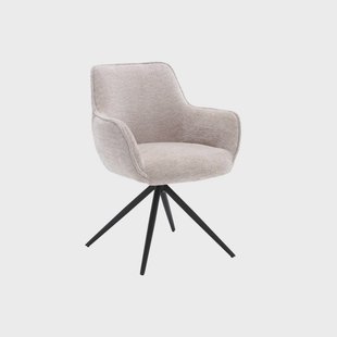 Tower Living Draaibare Eetkamerstoel 'Fondo' Chenille, kleur beige