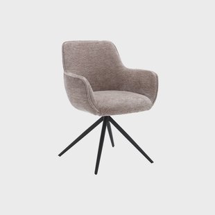 Tower Living Draaibare Eetkamerstoel 'Fondo' Chenille, kleur Taupe
